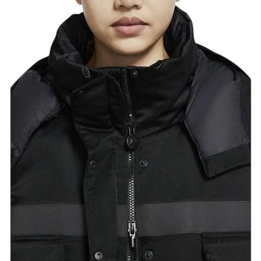 Nike Sportswear Tech Fleece Parka Hooded Full Zip Puffer Coat Jacket Black XXL‎